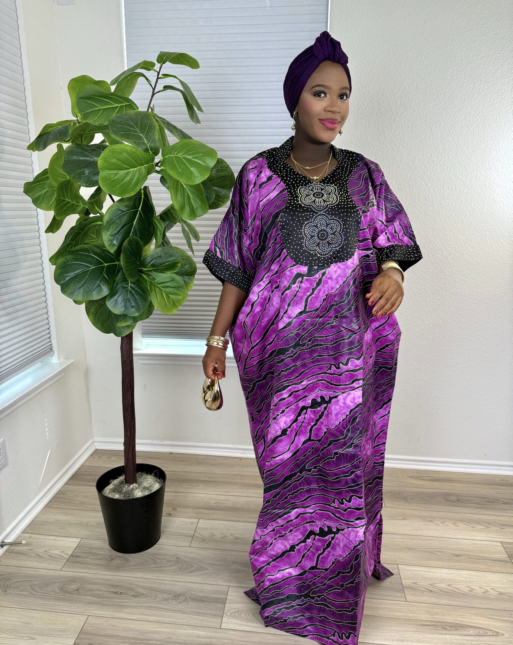 Adire Kampala Dress (Collard Neck) - Image 3