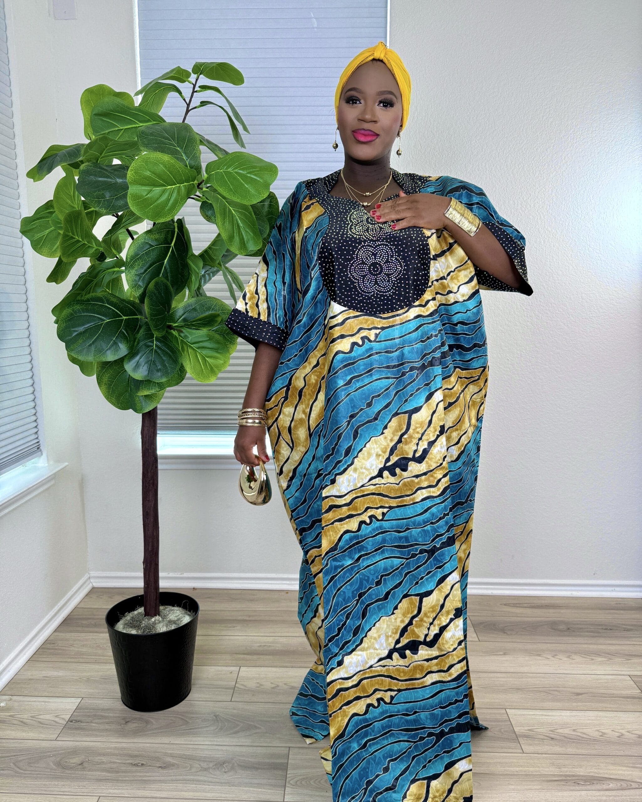 Adire Kampala Dress (Collard Neck) - Image 4
