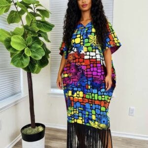 Stylish Fringe Gown